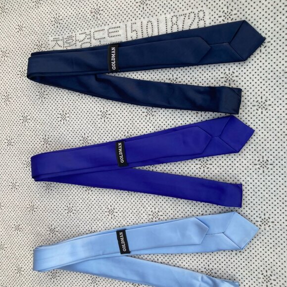 Lot of 3 Skinny Men Ties Neckties Men Fashion Ties Navy, Blue and Sky Blue - Picture 4 of 7